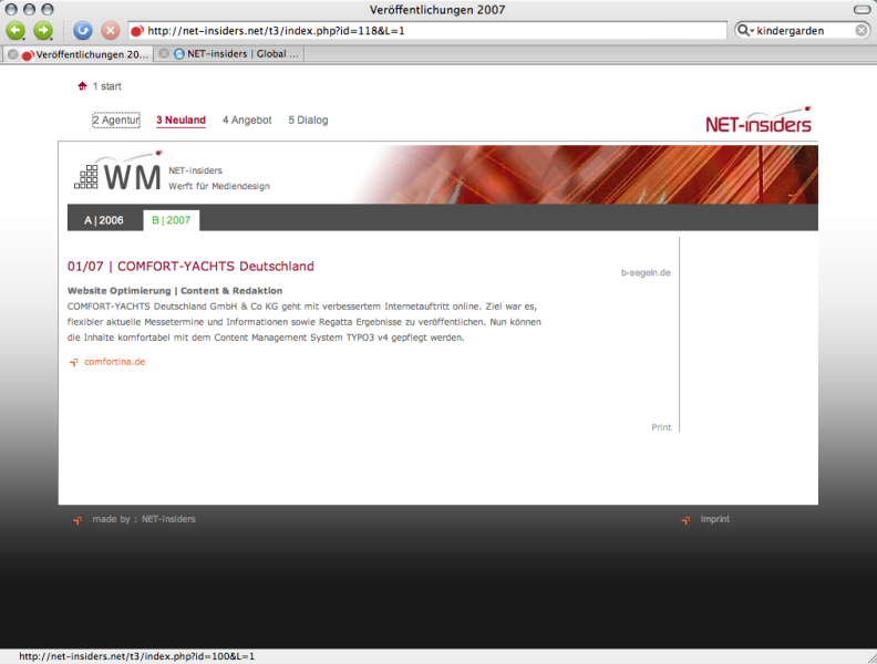 V. 5.0 Website für NET-insiders